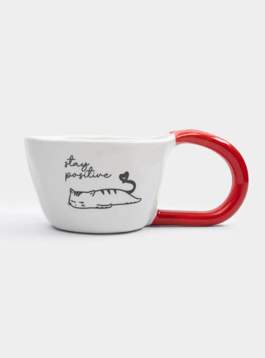 Кружка, 350 мл, фарфор N, бело-красная, Кот, Eccentric ,image-3