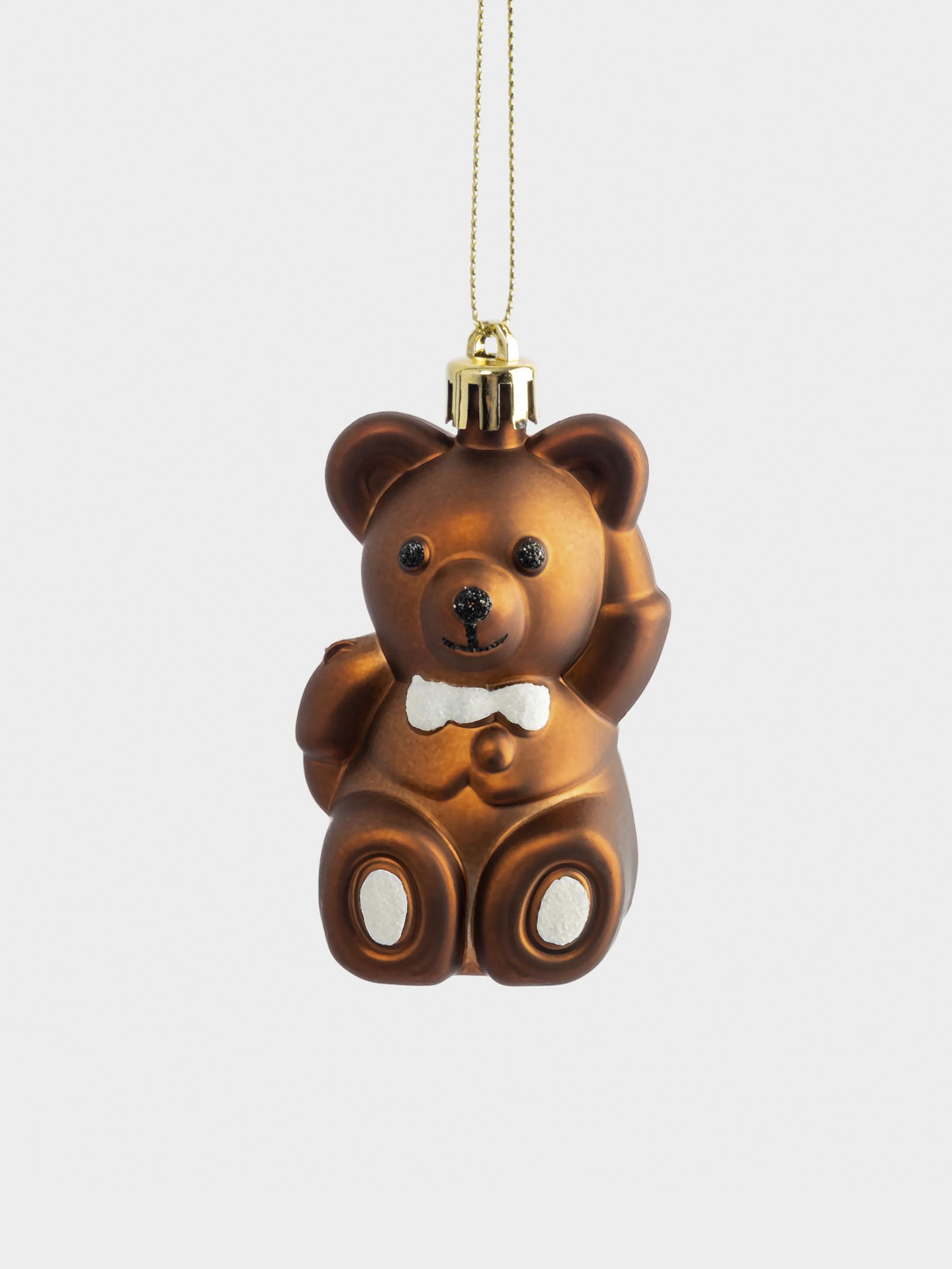 Игрушка елочная, 4х8 см, пластик, коричневая, Мишка, New year, image-0