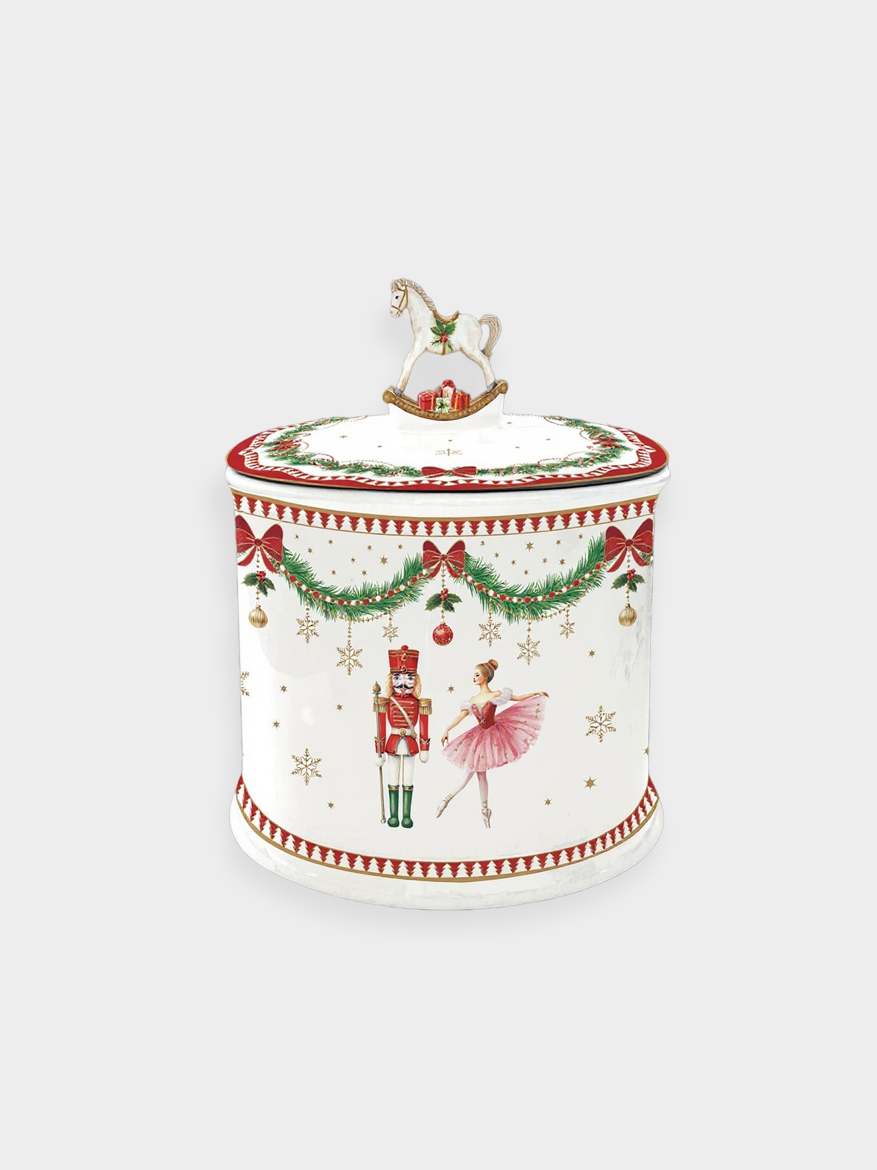 Банка для продуктов, фарфор P, белая, Щелкунчик и фея, Magie de Noel, image-0
