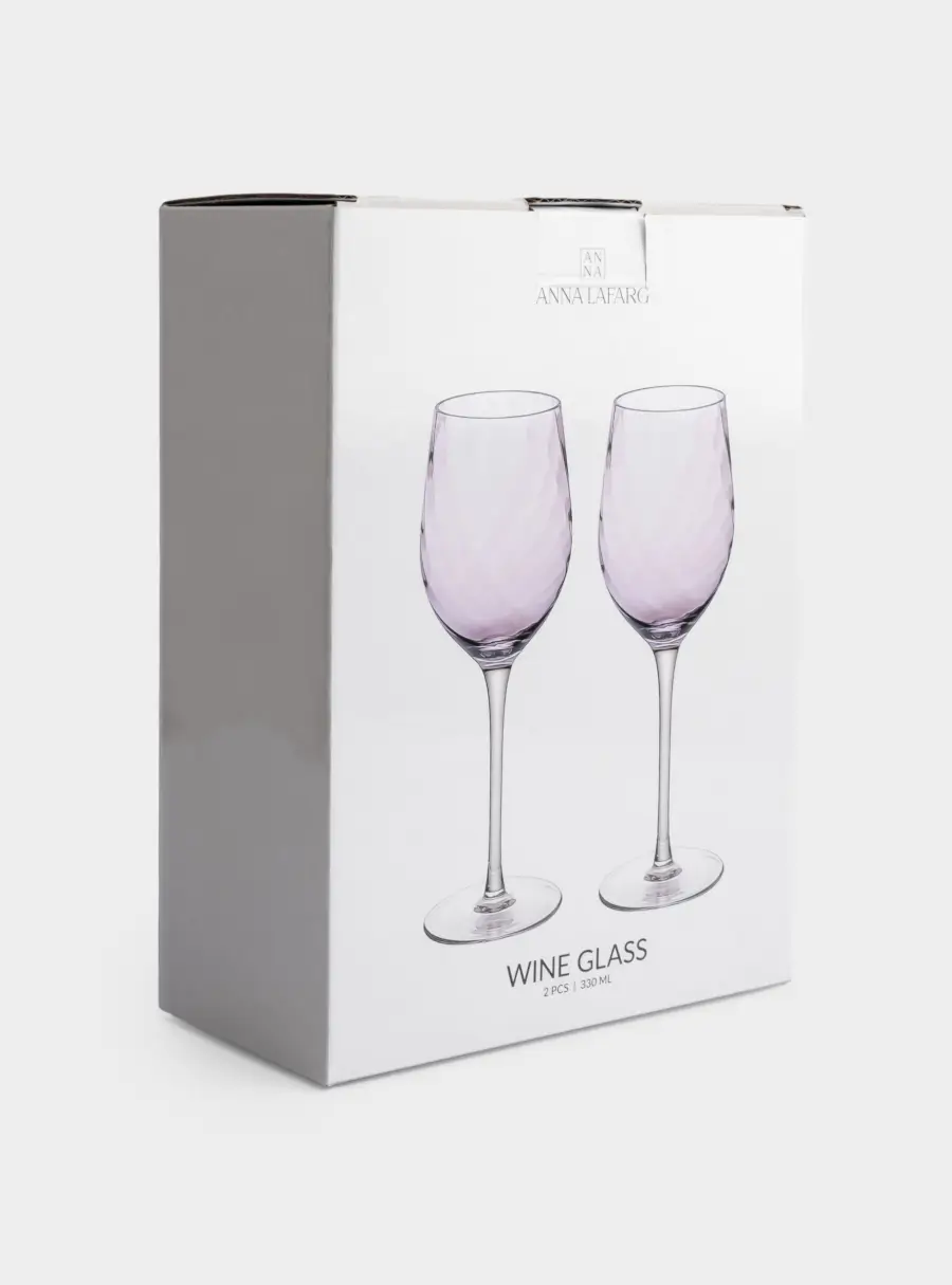 Бокал для вина, 330 мл, 2 шт, стекло, сиреневый, Romance, image-5