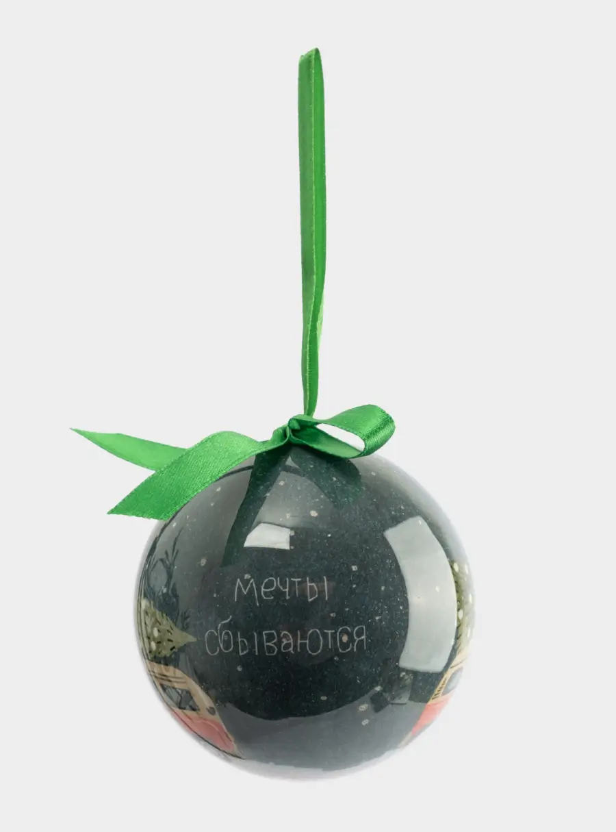 Игрушка елочная, 7 см, пенопласт, шар, Машинка, New year ,image-2