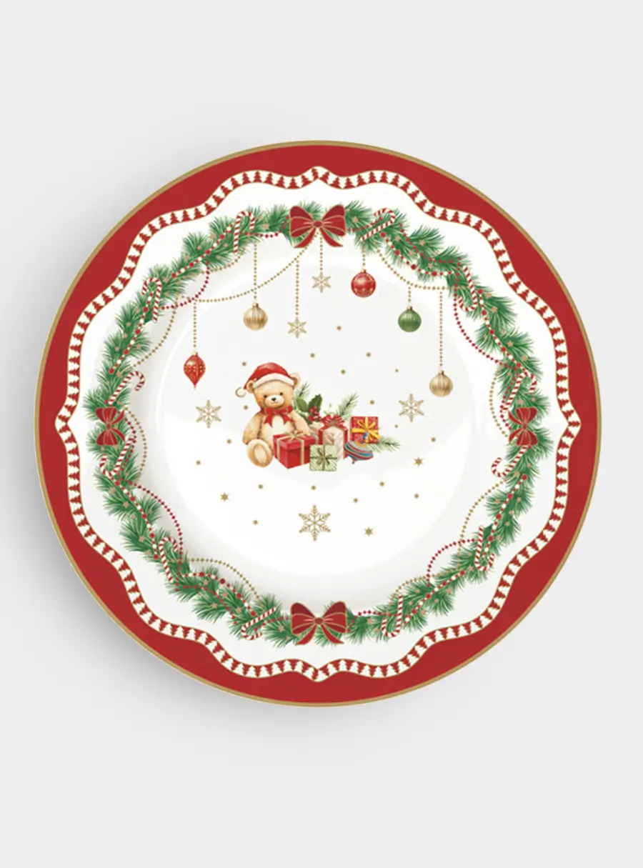 Тарелка десертная, 19 см, 4 шт, фарфор P, белая, Микс, Magie de Noel, image-4
