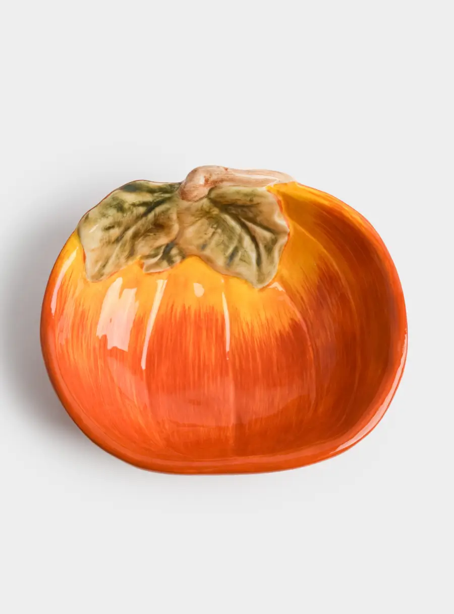 Пиала, 14х5 см, керамика, оранжево-зеленая, Тыква, Bright pumpkin ,image-3