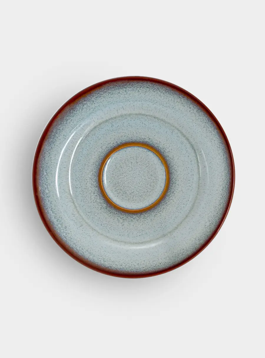 Пара кофейная, 1 перс, 2 пр, 90 мл, керамика, серо-бежевая, с коричневым кантом, Mandala ,image-2