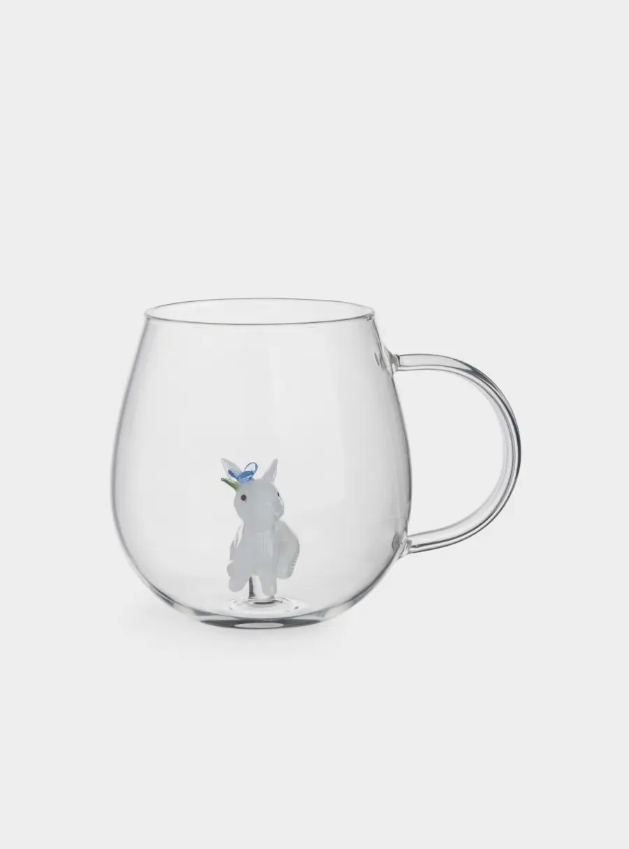 Кружка, 450 мл, стекло Б, Кролик с цветком, Easter ,image-0