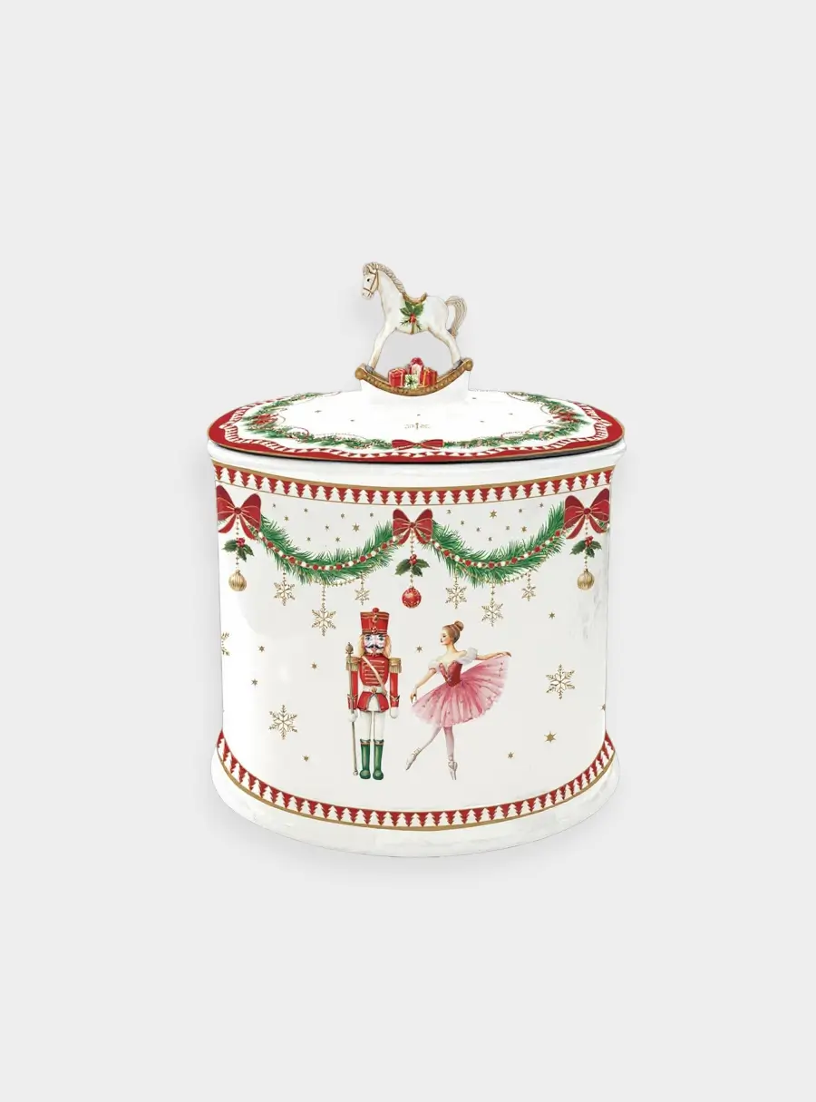 Банка для продуктов, фарфор P, белая, Щелкунчик и фея, Magie de Noel ,image-0