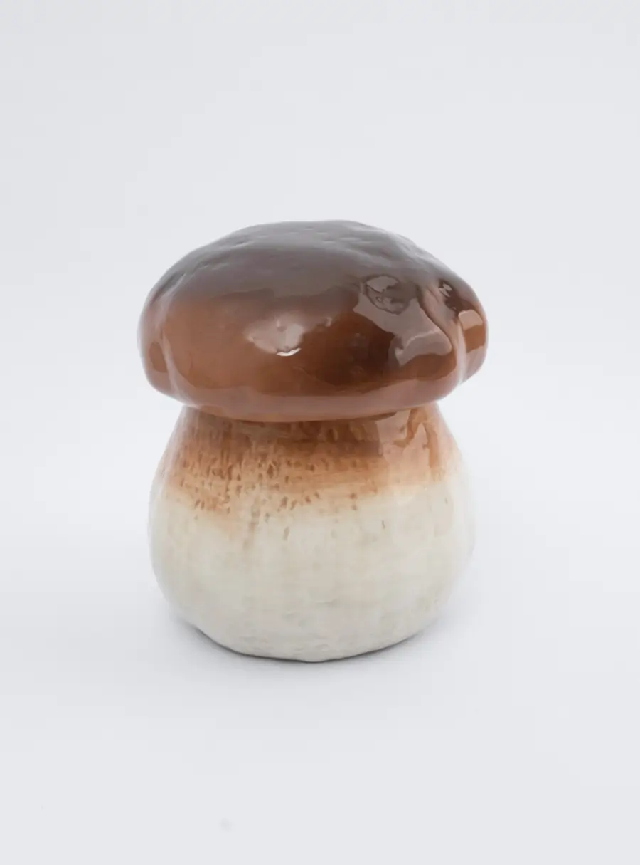 Емкость для хранения, 14x16 см, 780 мл, керамика, молочно-коричневая, Гриб, Autumn forest ,image-1