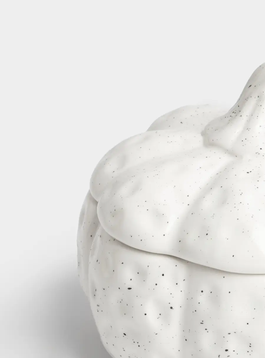 Емкость для хранения, 18х16 см, 1,3 л, керамика D, белая, в крапинку, Тыква, Light pumpkin ,image-2