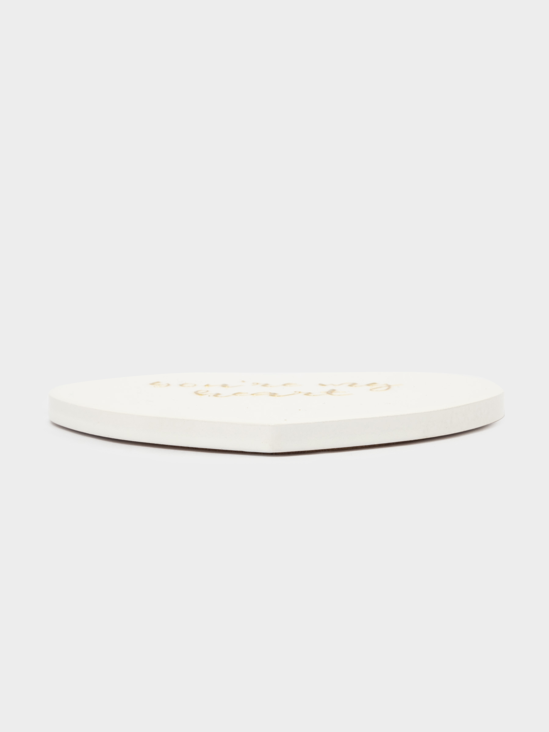 Подставка под кружку, 13х9 см, керамика/пробка, сердце, белая, Надпись, image-4