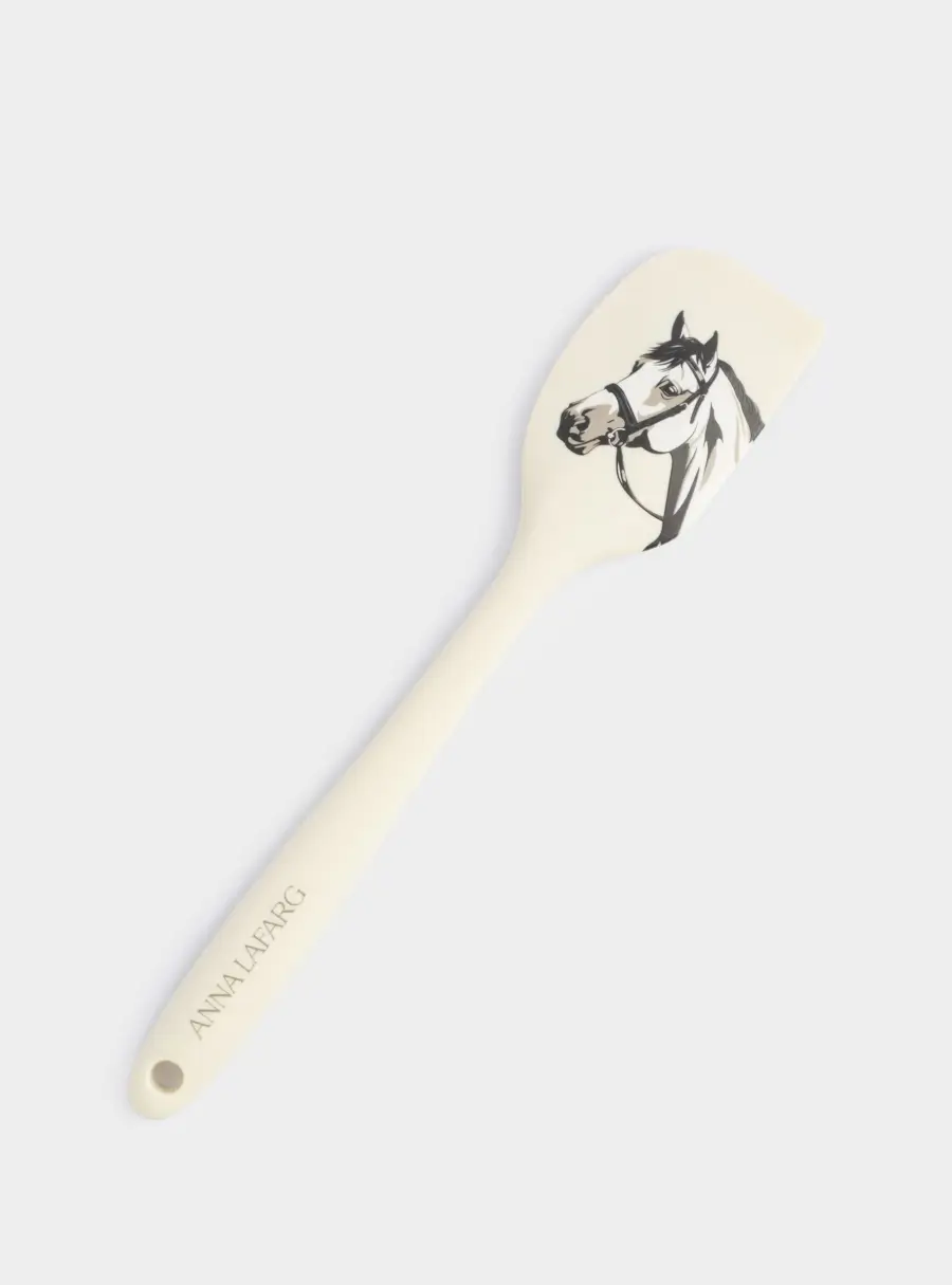 Лопатка-шпатель, 27 см, силикон, молочная, Конь, Horse, image-1