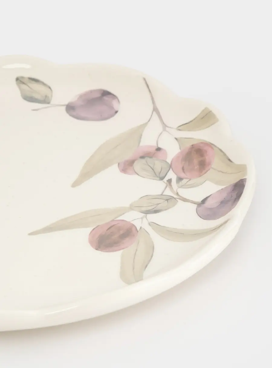 Тарелка обеденная, 25 см, керамика, белая, Сливы, Plum Orchard ,image-3