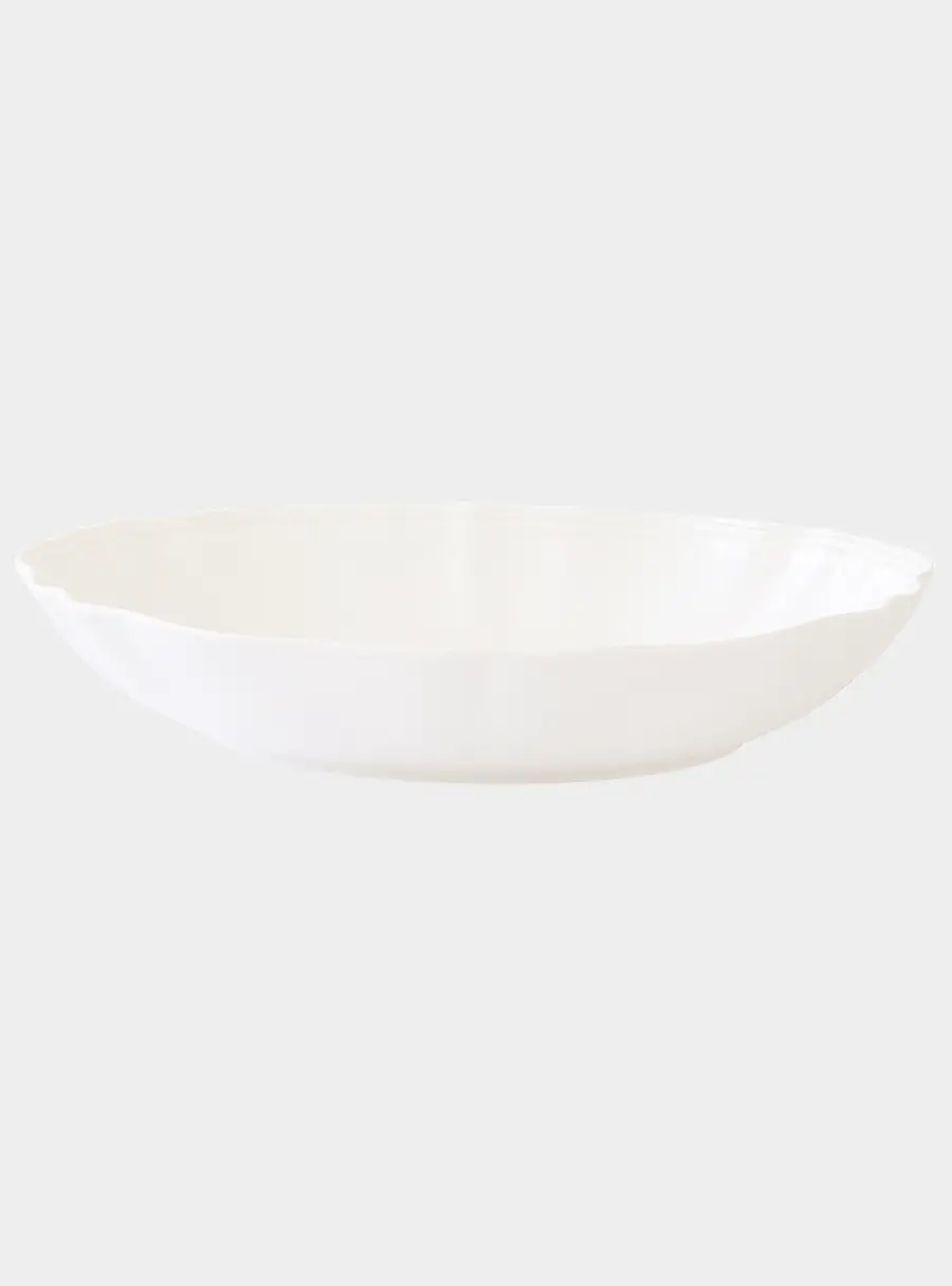 Салатник, 25х17 см, 700 мл, фарфор P, белый, овальный, Волны, Perle