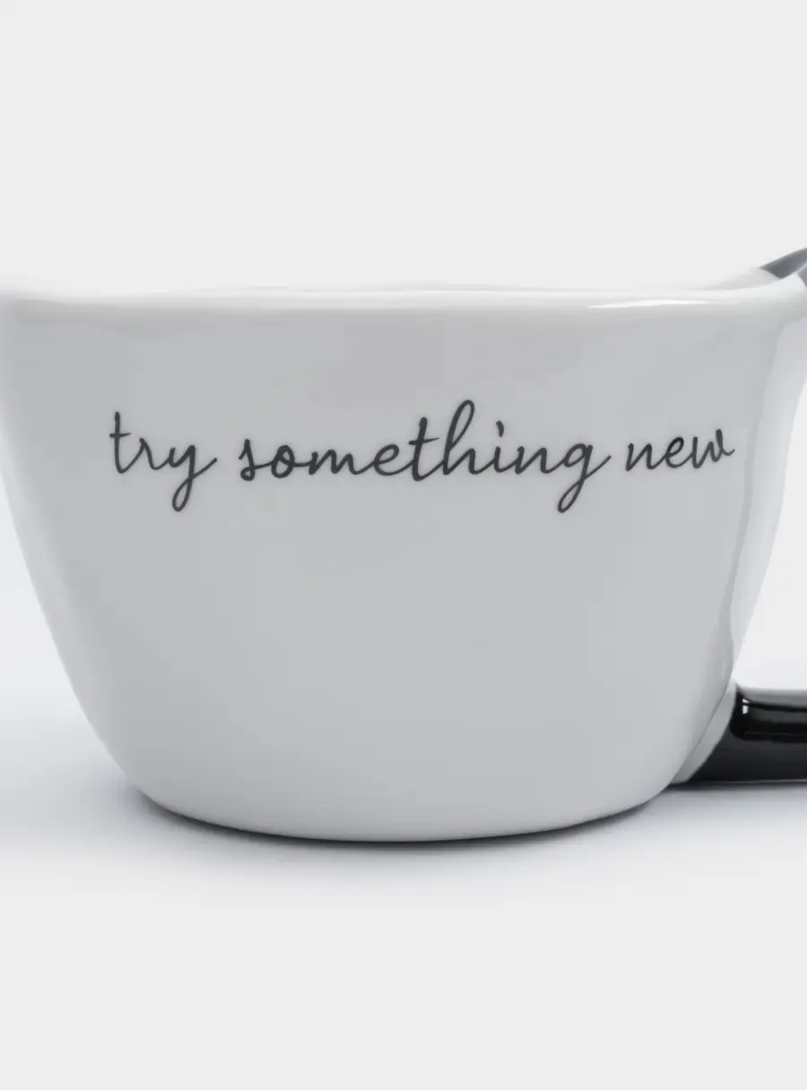 Кружка, 350 мл, фарфор N, бело-черная, Try something new, Eccentric, image-4