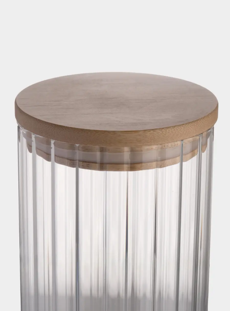 Банка для сыпучих продуктов, 1 л, стекло Б/бамбук, Grand, image-4