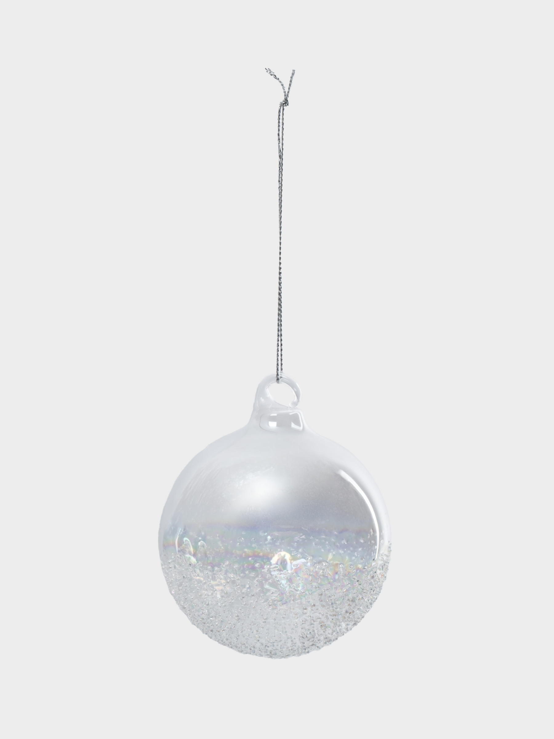 Игрушка елочная, 2 шт, 8 см, стекло, перламутр, Шар с изморозью, New year, image-1