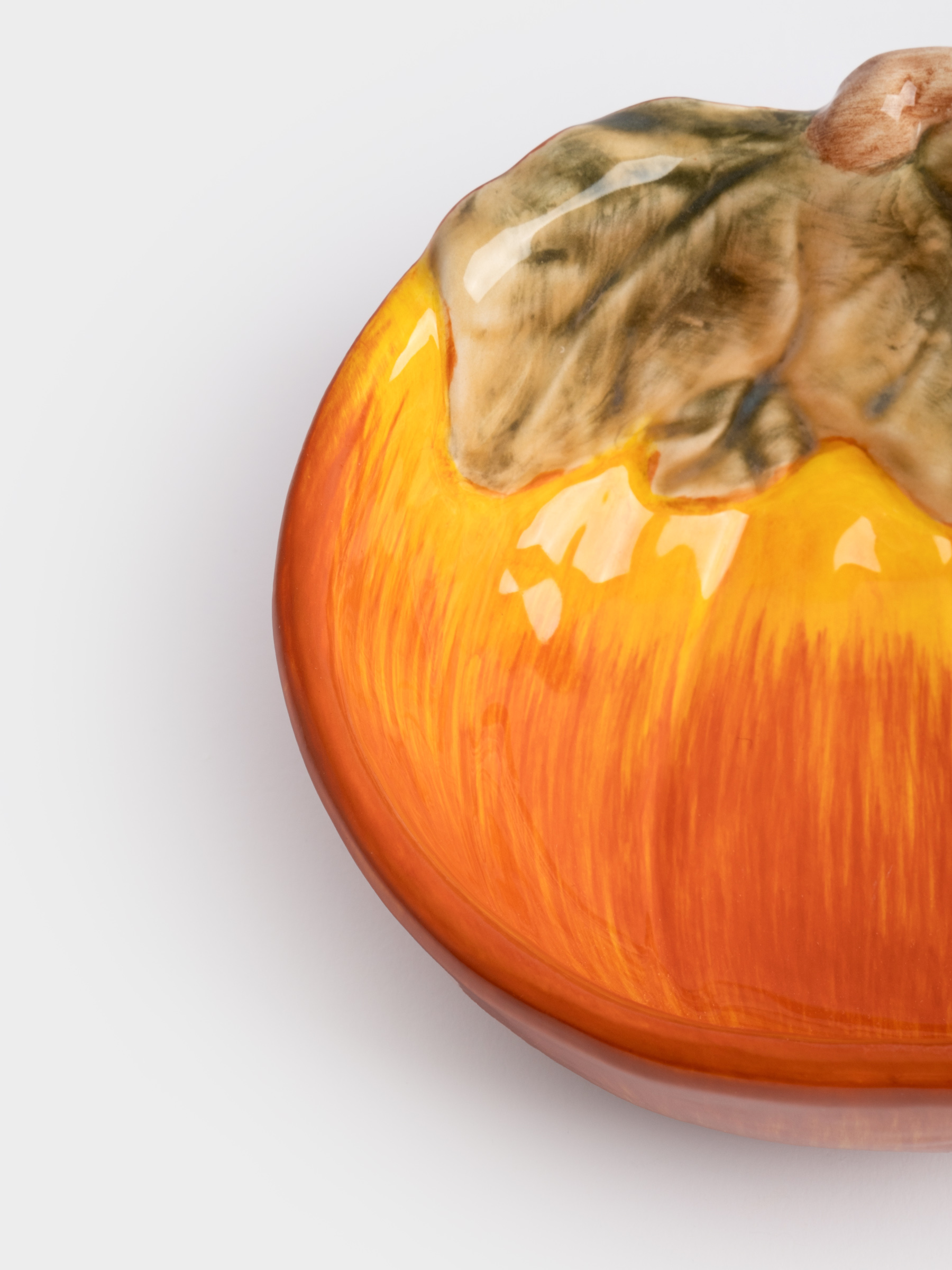 Пиала, 14х5 см, керамика, оранжево-зеленая, Тыква, Bright pumpkin, image-5
