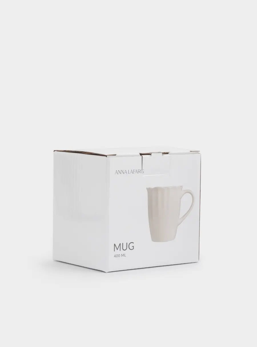 Кружка, 400 мл, фарфор P, белая, Волнистый край, White ocean, image-6