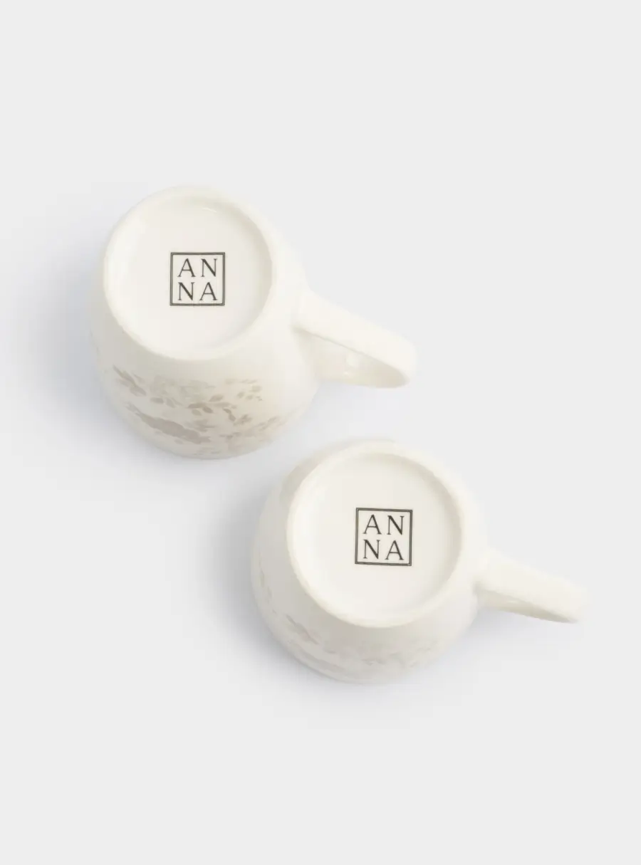 Кружка, 350 мл, 2 шт, фарфор P, белая, Цветы и листья, Florance ,image-2