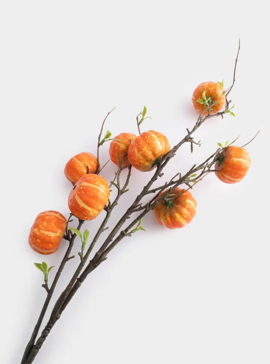 Ветка декоративная, 94 см, полиэстер/пластик, Тыквы, Bright pumpkin ,image-3