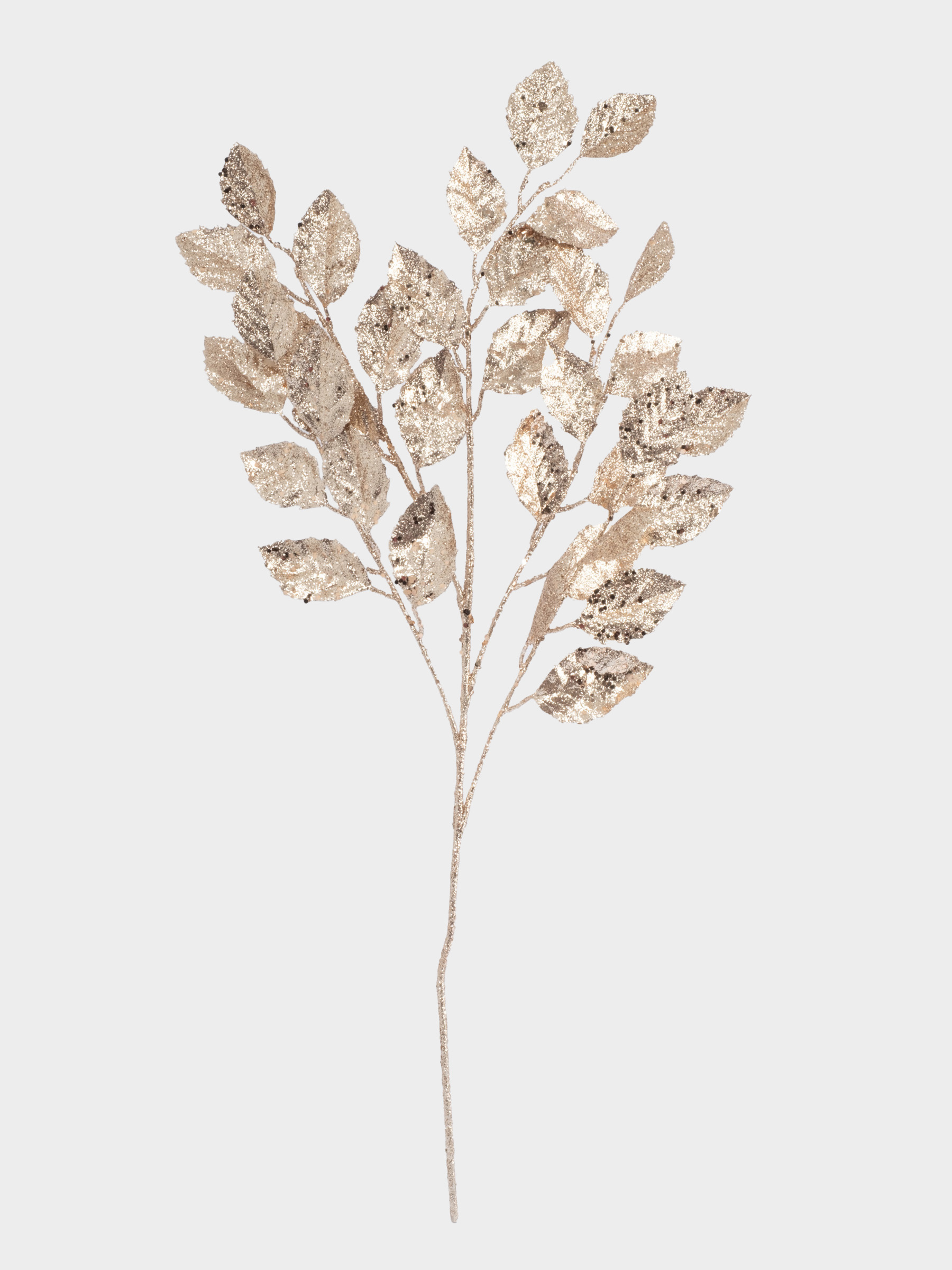 Ветка декоративная, 74 см, пластик/металл, золотистая, Листья, Interior gold, image-0