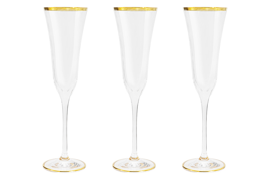 Набор бокалов для шампанского Сабина золото, 0,175 л, 6 шт
