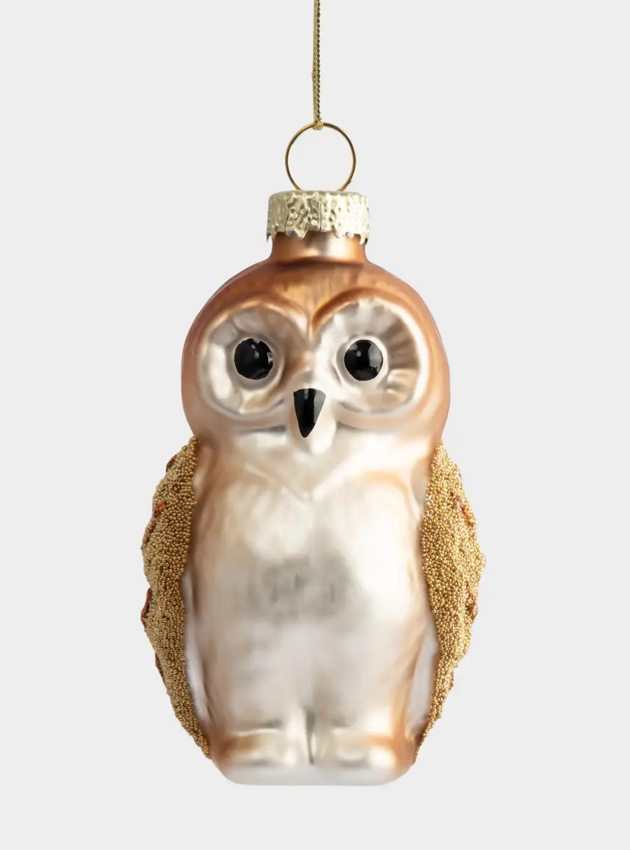 Игрушка елочная, 5х8 см, стекло, Сова, New year, image-2