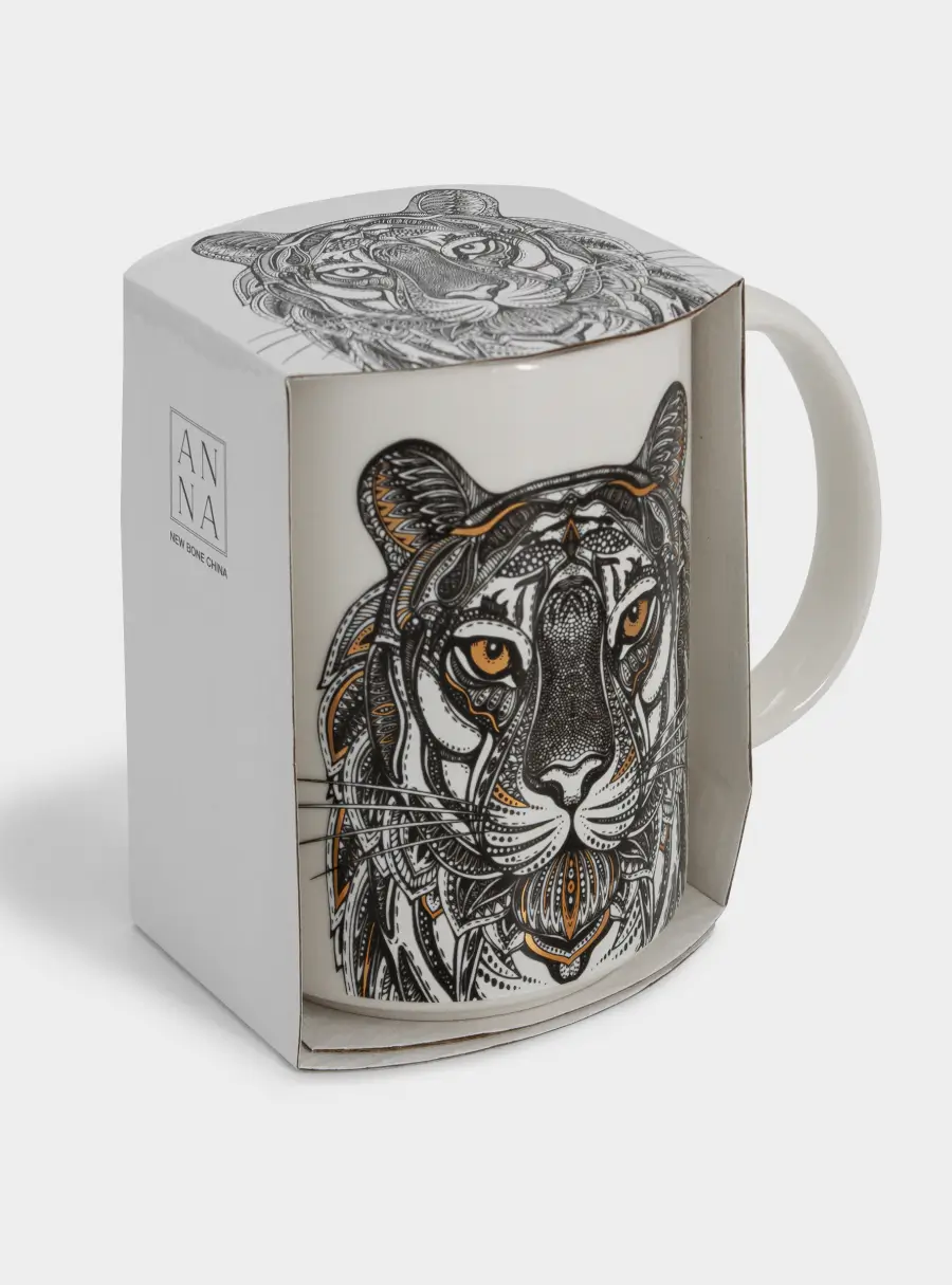 Кружка, 500 мл, фарфор N, белая, Тигр, Wild, image-5