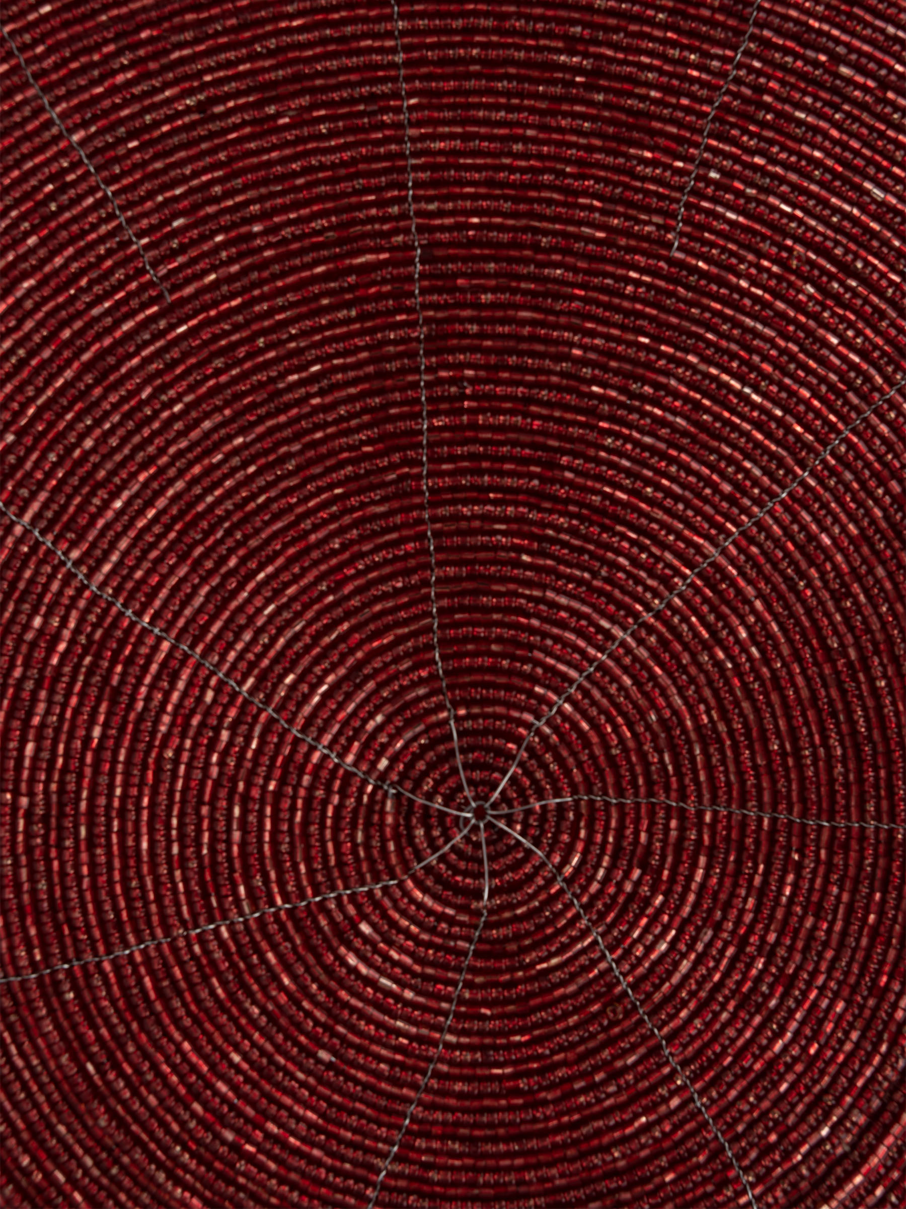 Салфетка под приборы, 36 см, бисер, круглая, красная, Bijou, image-2