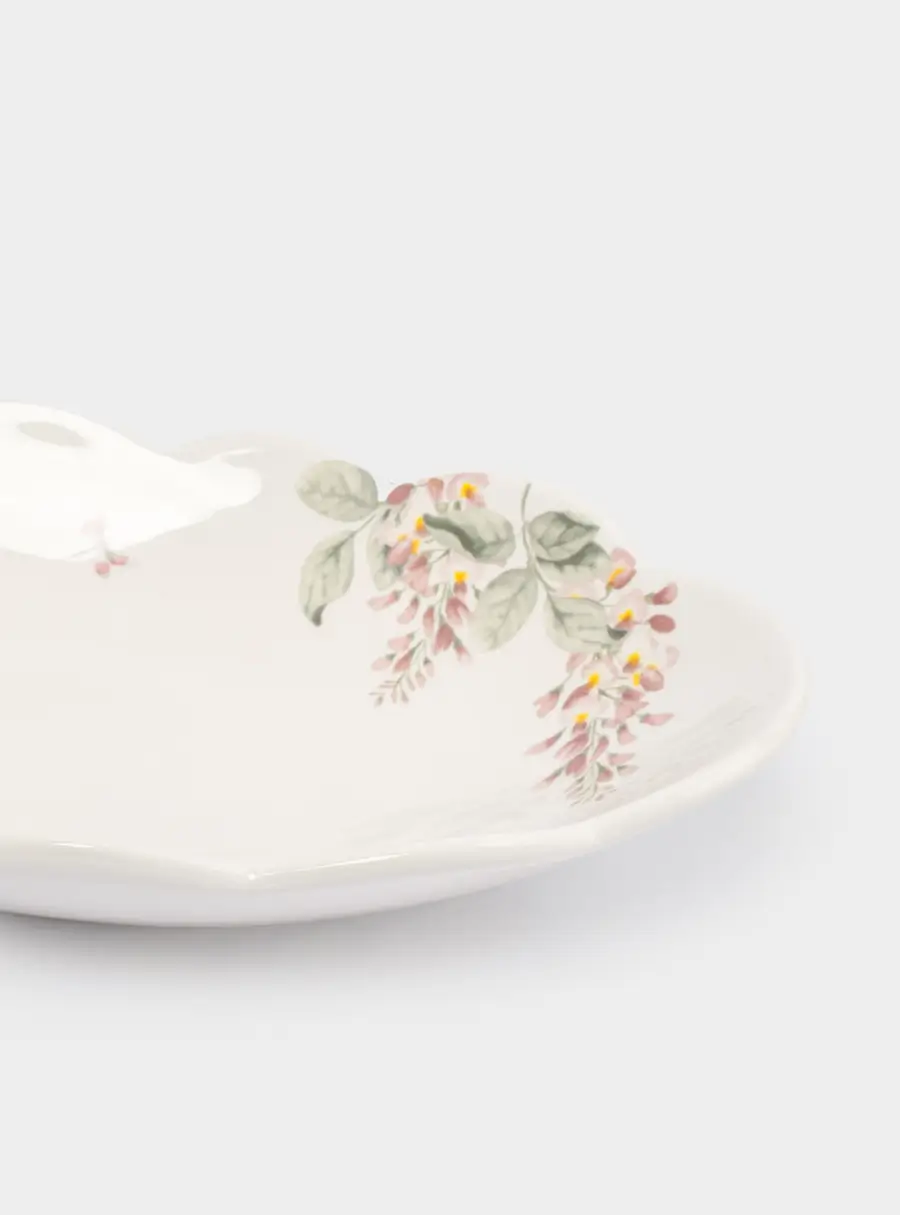 Блюдо, 31х18 см, керамика, овальное, белое, Кролик с цветами, Flower Rabbit ,image-3