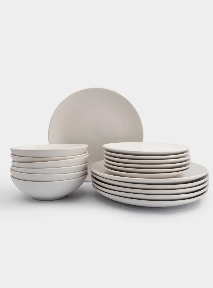 Сервиз обеденный, 6 перс, 18 пр, керамика, белый, в крапинку, Scanno, image-6