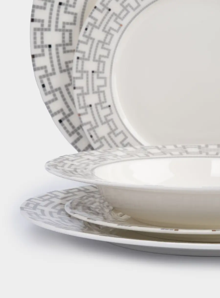 Сервиз обеденный, 6 перс, 18 пр, фарфор F, белый, Орнамент, Greco, image-9