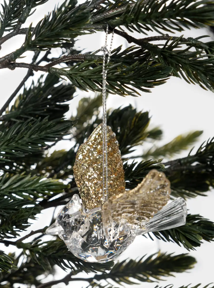 Игрушка елочная, 9 см, акрил, прозрачно-золотистая, Птица, Event, image-4