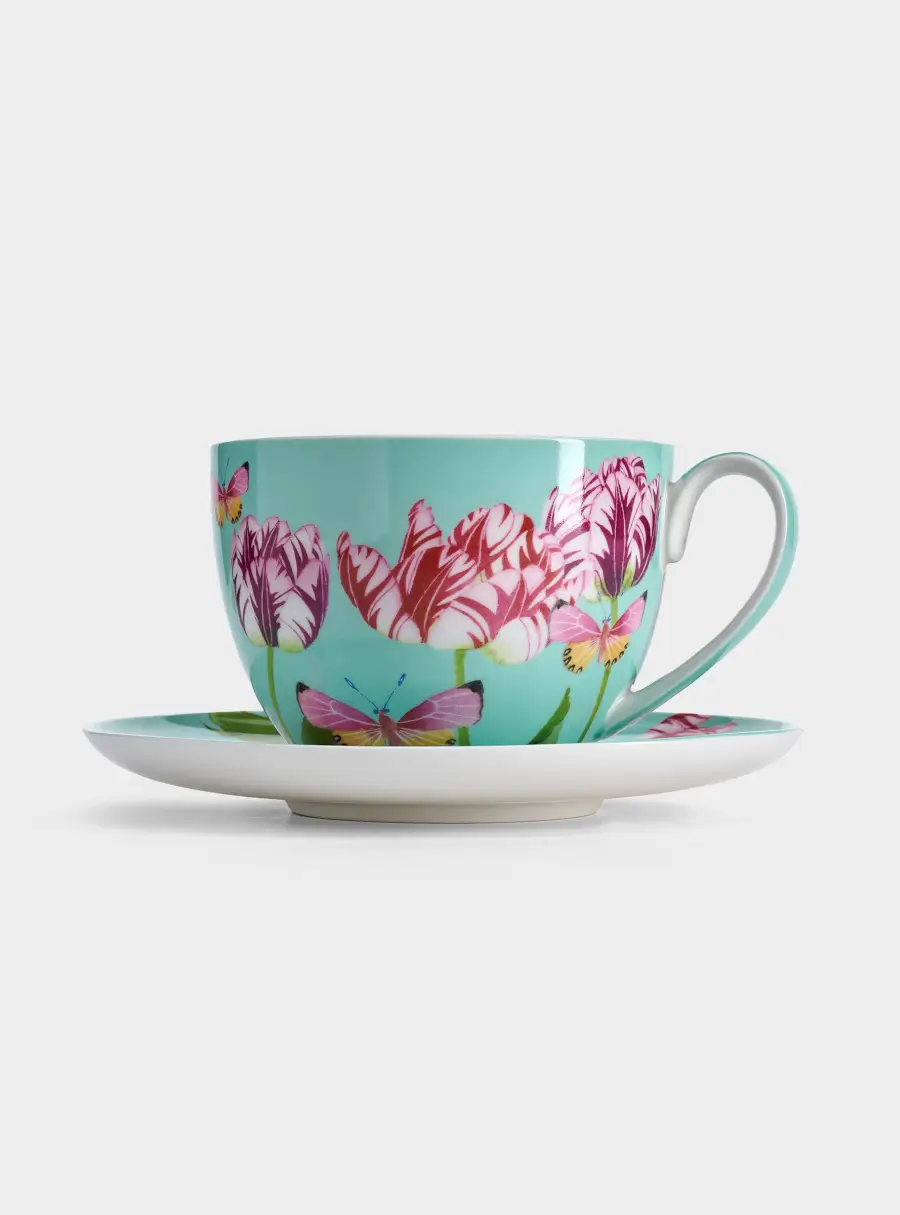 Пара чайная, 400 мл, 1 перс., 2 пред, фарфор P, Тюльпаны, image-5