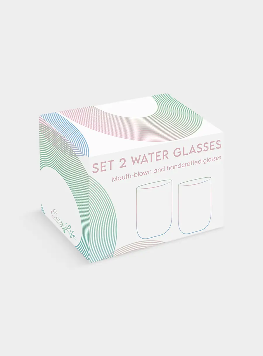 Набор стаканов для воды, 2 пр, 390 мл, стекло, зелёные, Rainbow ,image-2