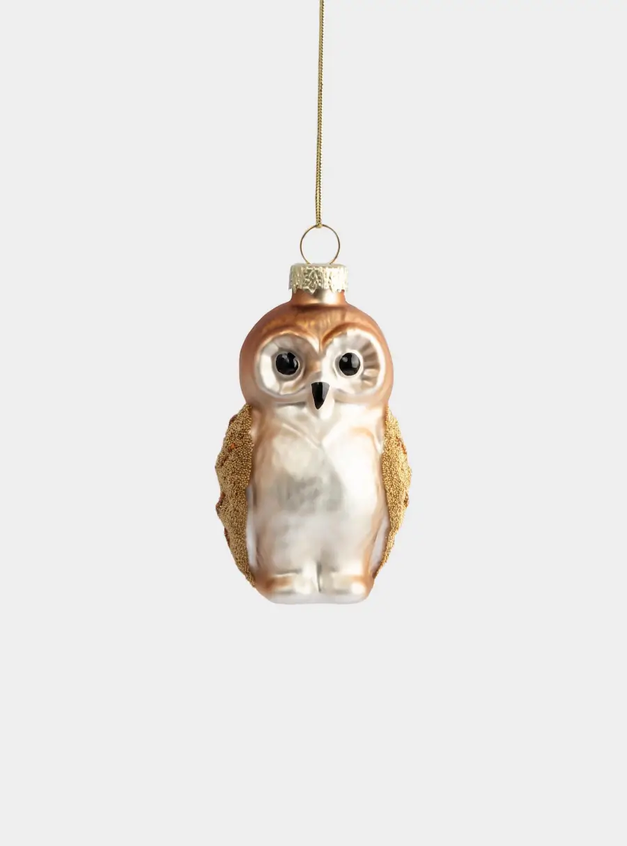 Игрушка елочная, 5х8 см, стекло, Сова, New year ,image-0