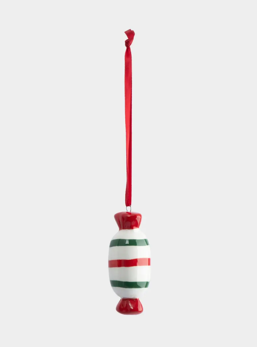 Игрушка елочная, 8 см, керамика, Конфета, New year ,image-1