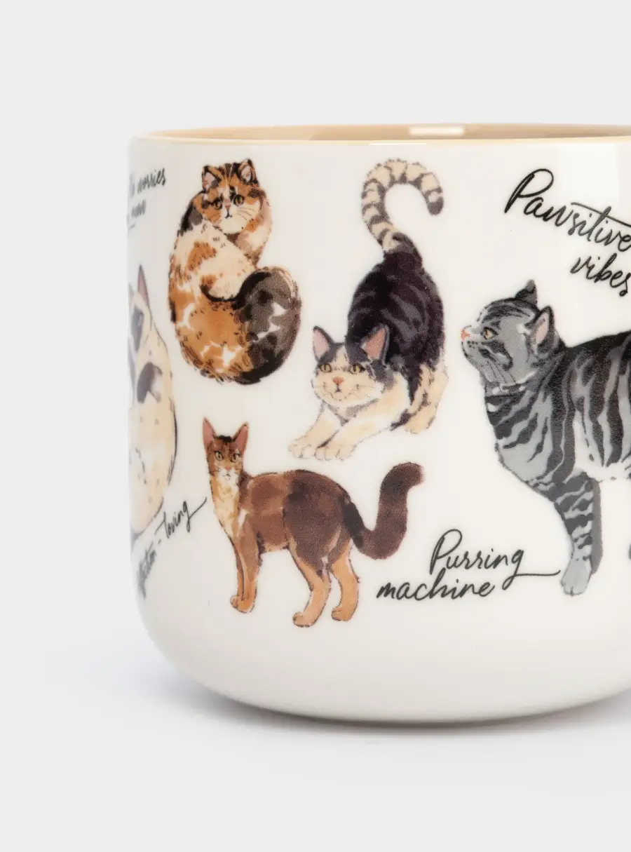Кружка, 400 мл, фарфор N, бело-бежевая, Коты, Pets, image-5