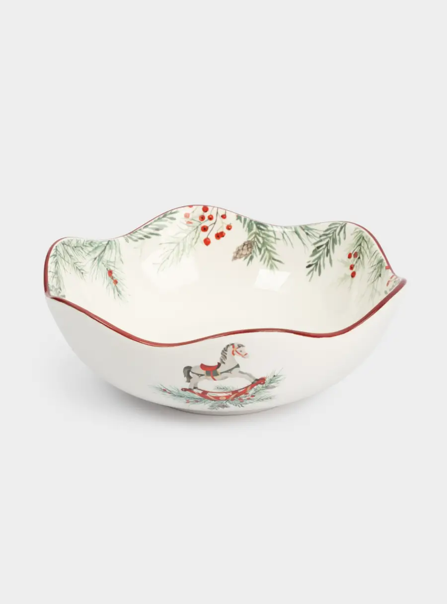 Салатник, 21х7 см, 1,1 л, керамика, красный, Лошадка, Festival ,image-2