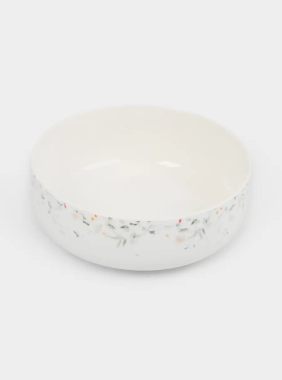 Салатник, 16х6 см, 700 мл, фарфор N, белый, Цветы и листья, Primrose ,image-1