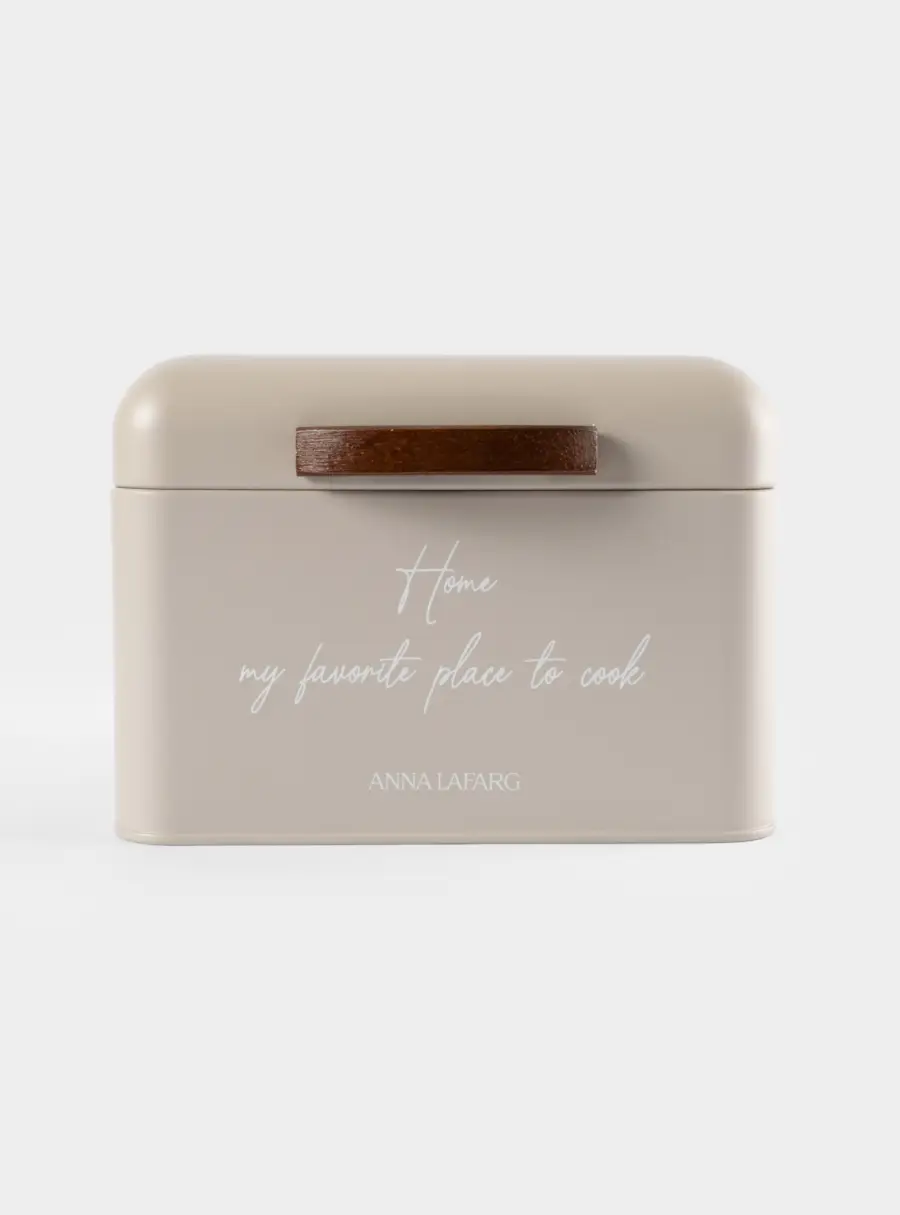 Хлебница, 20х20х14 см, металл/дерево, квадратная, бежевая, Retro ,image-0