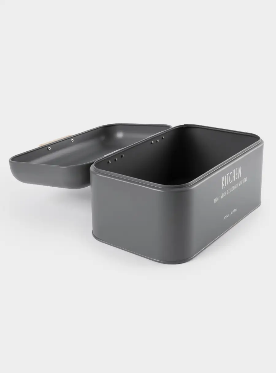 Хлебница, 30х17х18 см, металл/дерево, прямоугольная, графитовая, Local, image-7