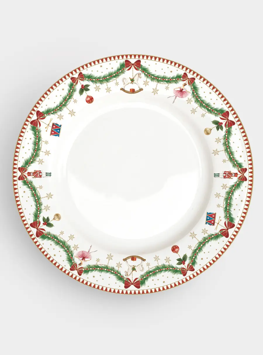 Тарелка обеденная, 26,5 см, фарфор P, белая, Новогодняя гирлянда, Magie de Noel ,image-0