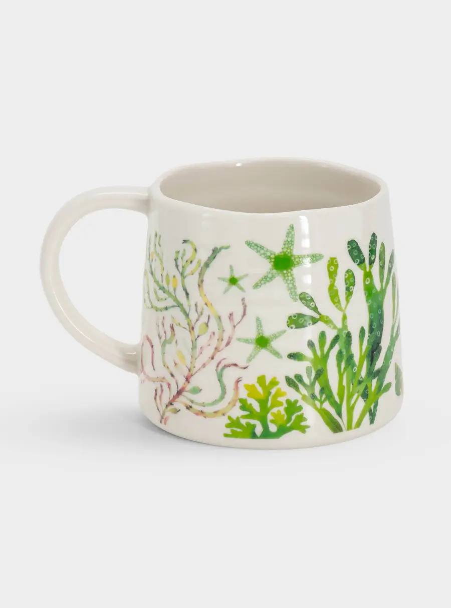 Кружка, 380 мл, фарфор P, белая/зелёная, Морская жизнь, Ocean Life, image-5