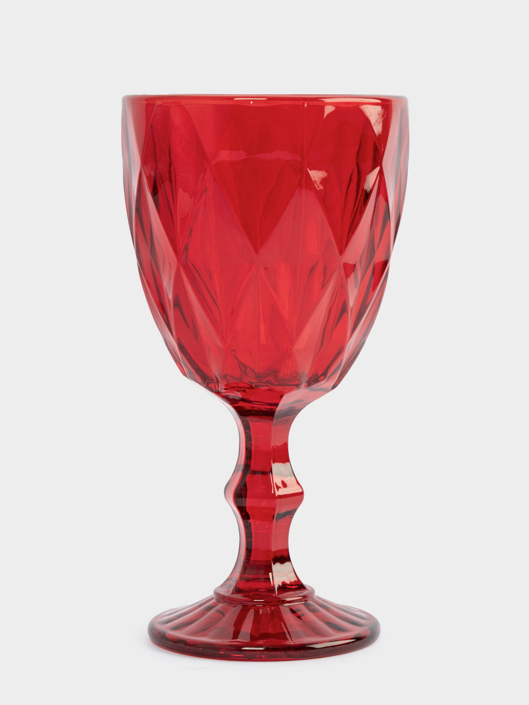 Бокал-кубок для вина, 300 мл, стекло, красный, Diamond color, image-1
