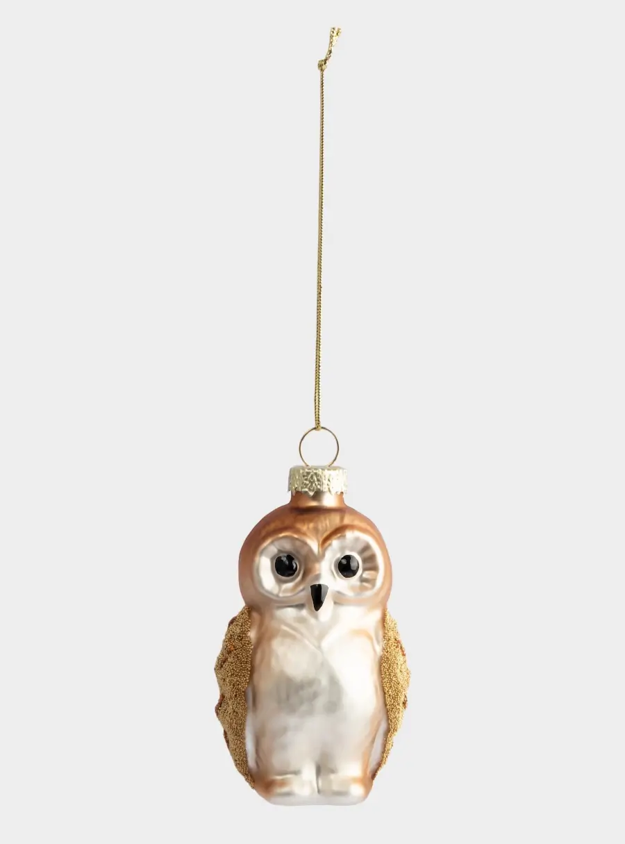 Игрушка елочная, 5х8 см, стекло, Сова, New year, image-1