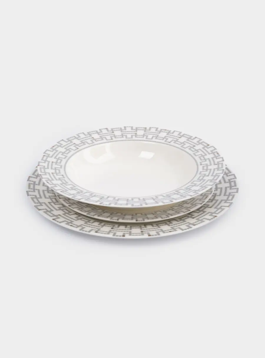 Сервиз обеденный, 6 перс, 18 пр, фарфор F, белый, Орнамент, Greco, image-6