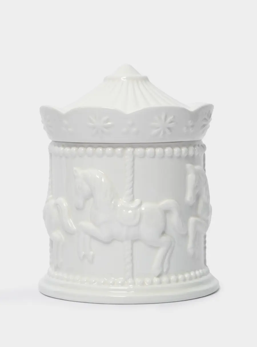 Емкость для хранения, 11х12 см, 550 мл, керамика, молочная, Карусель, Horse ,image-0