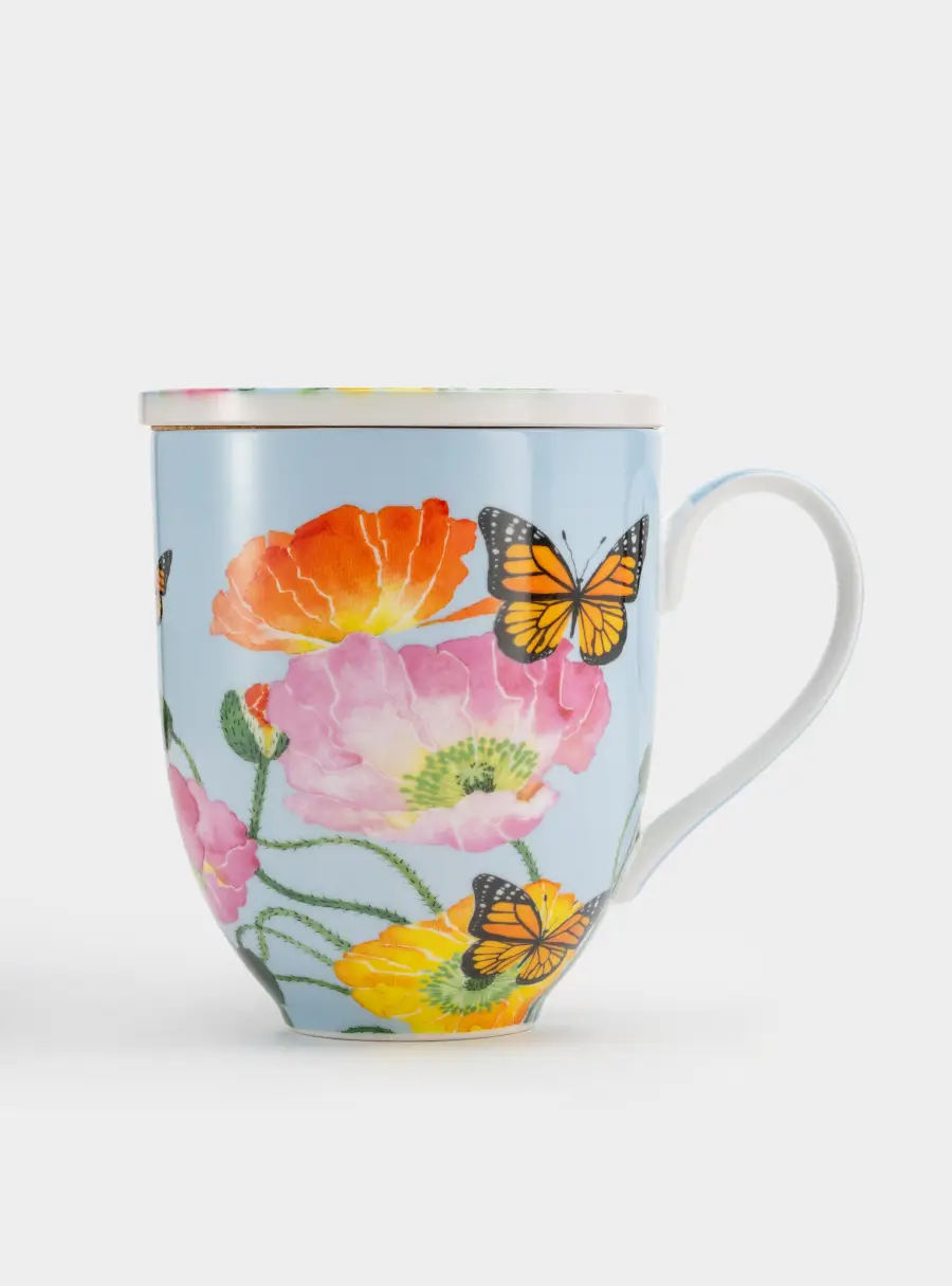 Кружка, 400 мл, с подставкой, Маки, image-6
