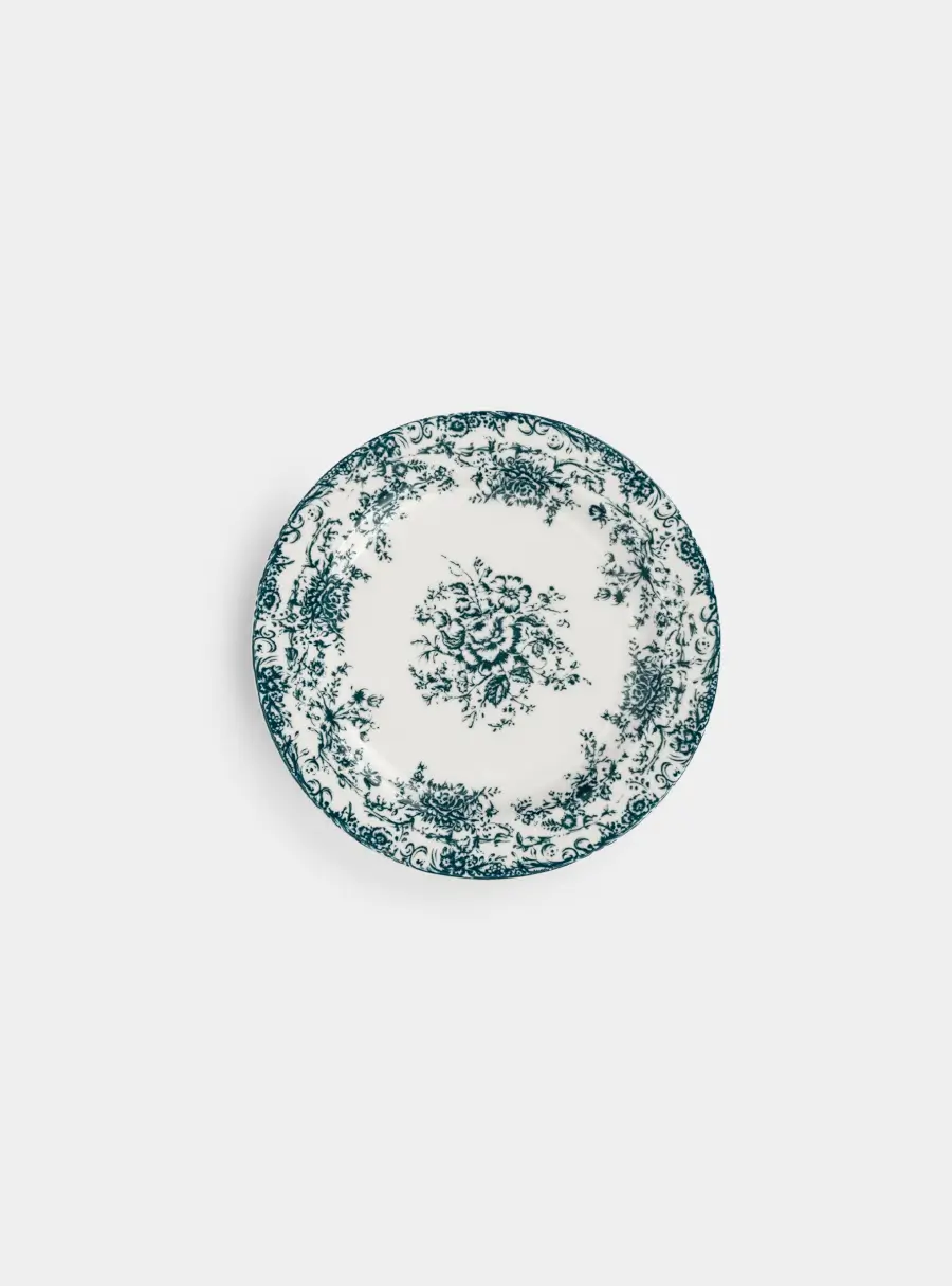 Тарелка закусочная, 20 см, фарфор P, бело-синяя, Rosetta ,image-0