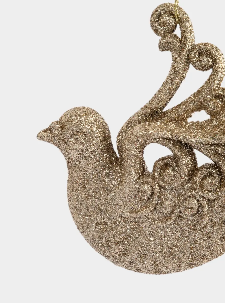 Игрушка елочная, 11х9 см, пластик, шампань, Голубка, New year, image-1